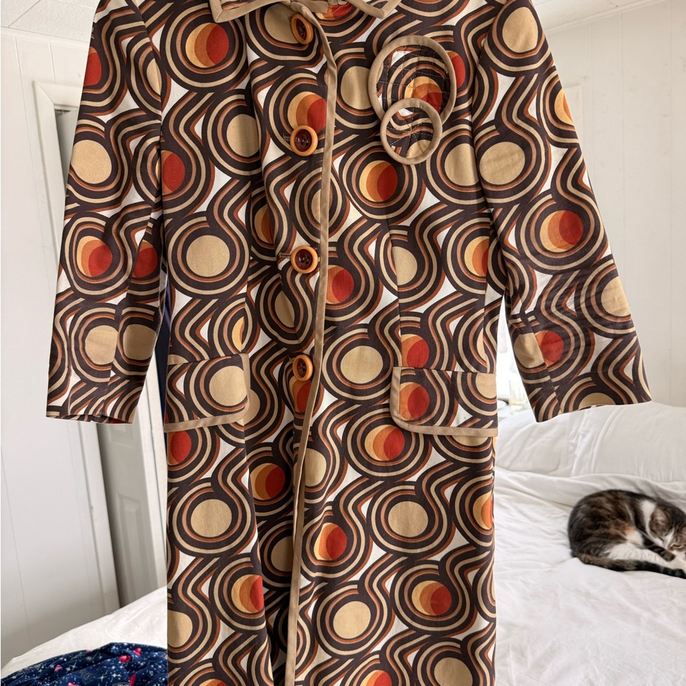 Zara Multicolor Circular Pattern Coat - image 2